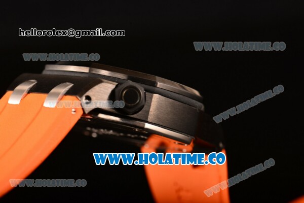 Audemars Piguet Royal Oak Offshore Diver Asia Automatic PVD Case with Black Dial Orange Rubber Strap and White Stick Markers (EF) - Click Image to Close
